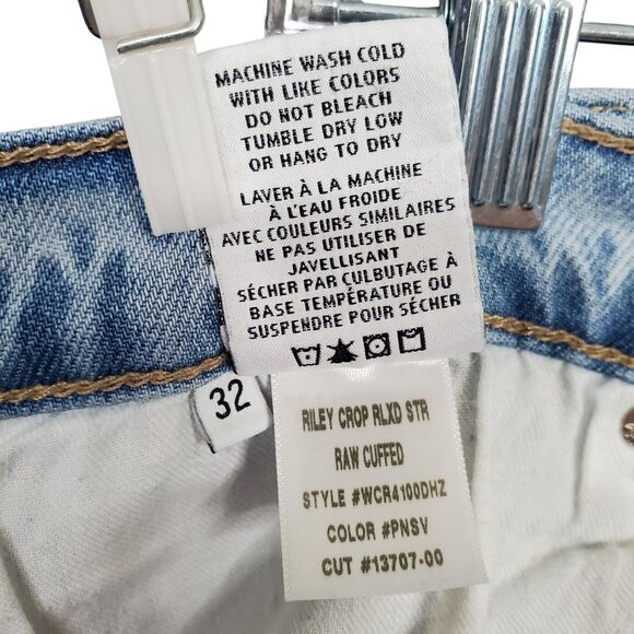 Hudson Womens 32 Jeans Riley Crop Relaxed Straight Distressed Denim Button Fly - Picture 11 of 13